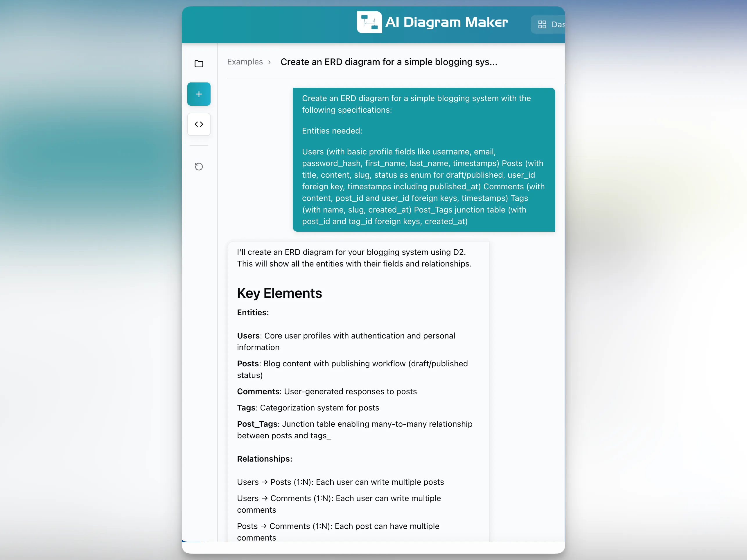 Detailed ERD requirements input