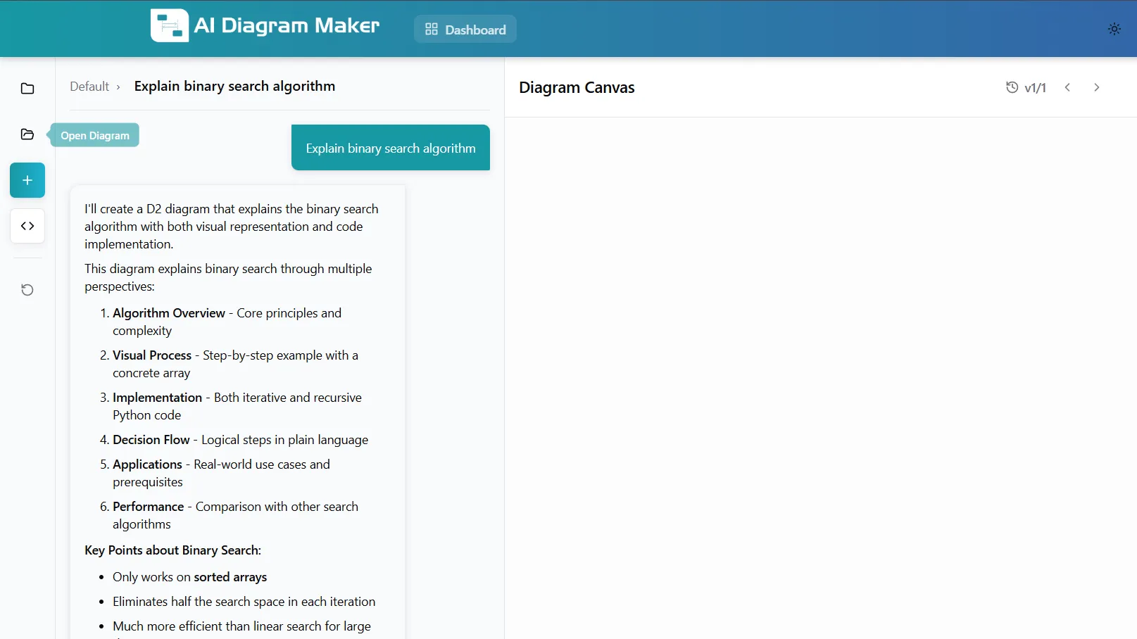 Binary Search Algorithm Input Prompt