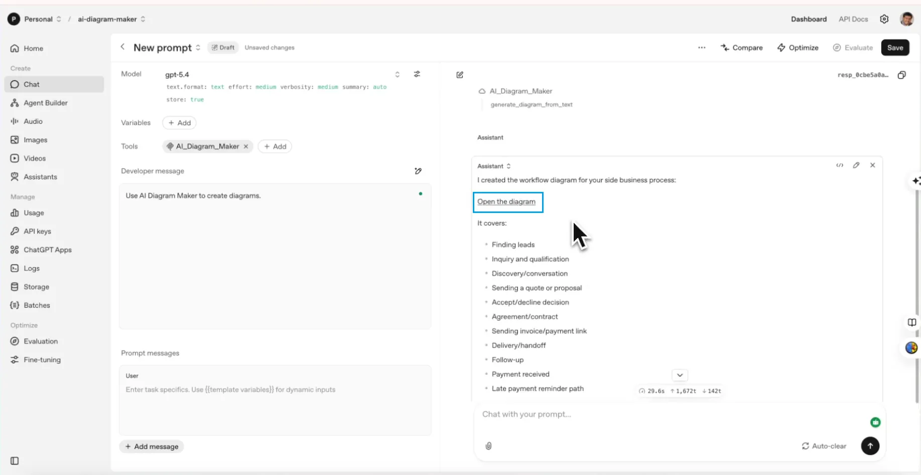 ChatGPT diagram output