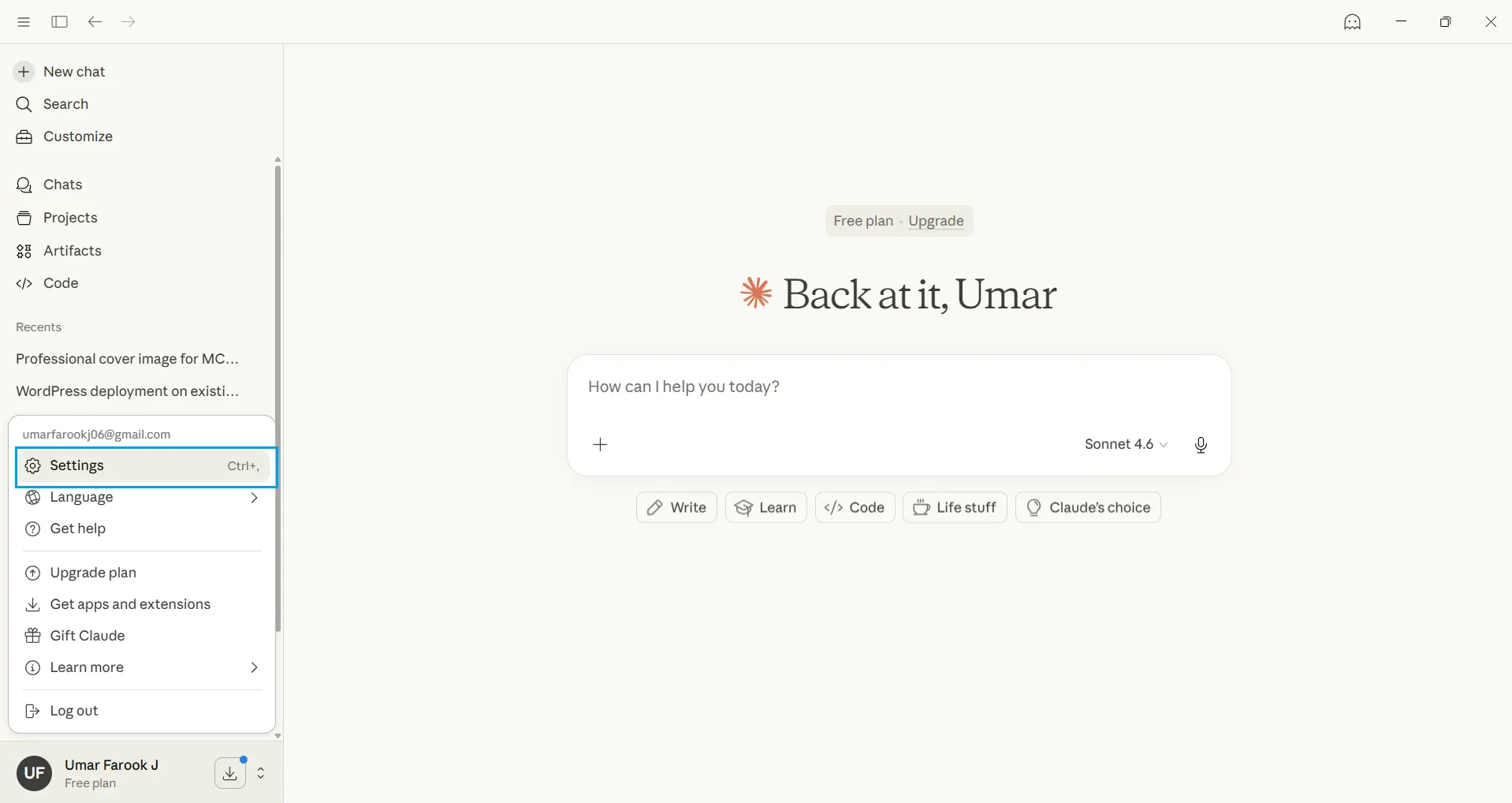 Claude Desktop Settings