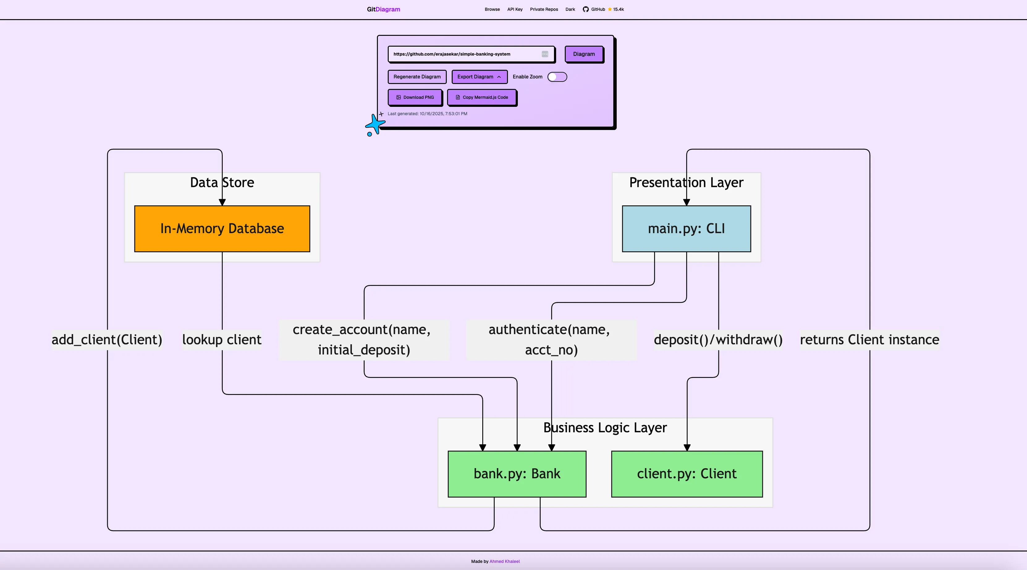GitDiagram homepage showing where to paste a GitHub repository URL
