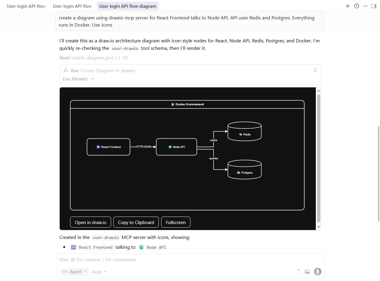 draw.io architecture diagram with Docker environment