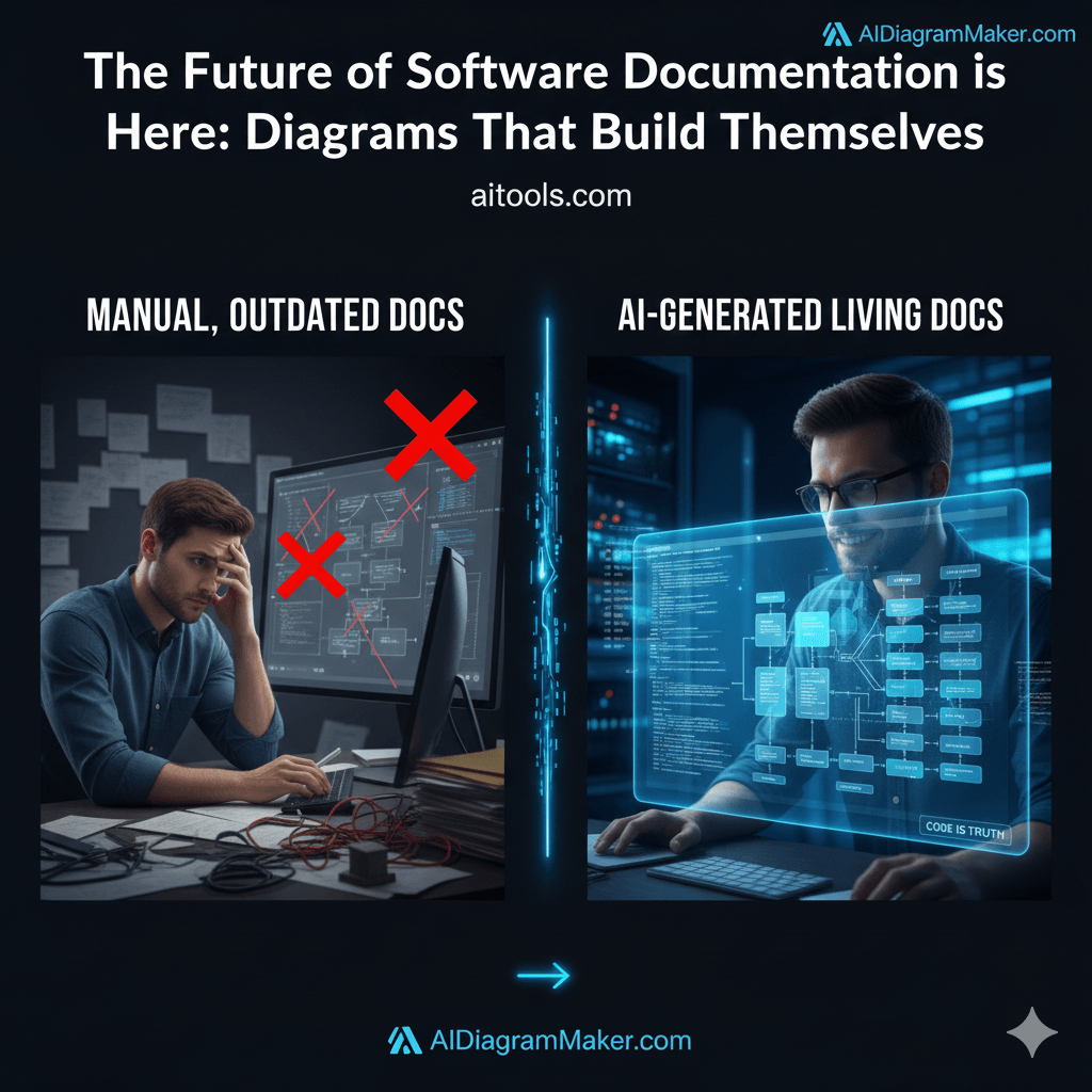 Traditional documentation is broken. Discover how AI documentation tools and auto-generated diagrams are creating a new era of "Living Documentation" that is always in sync with your code.