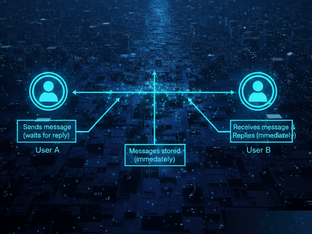 Synchronous communication is a pattern where the client sends a request and waits for the server to respond before continuing, creating a direct real-time connection often called blocking.