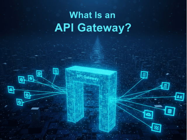 An API Gateway acts as an API front-end, receiving requests, enforcing policies, routing to backend services, and returning responses, serving as the central entry point for microservices architectures.