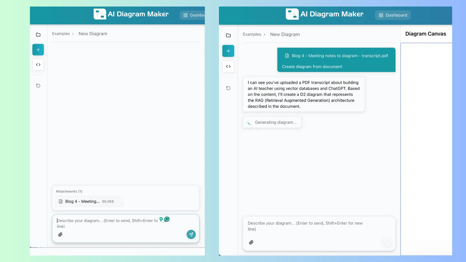 Upload document to AIDiagramMaker